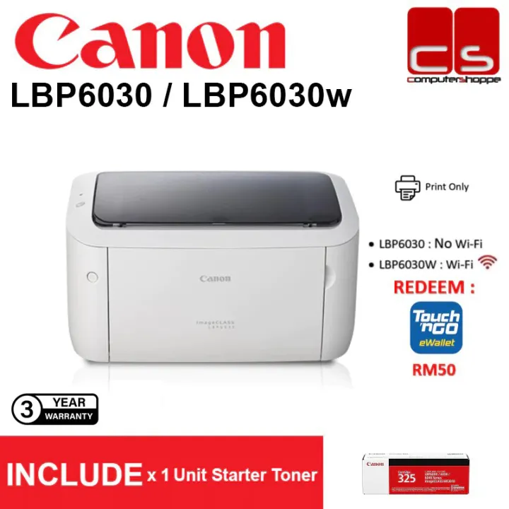 CANON LBP6030 / LBP6030w Original Laser Printer Single Function Monochrome