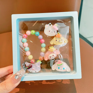 TUmama Dễ thương phim hoạt hình Bộ trang sức cho trẻ em gái Kawaii Vòng Tay Hạt Charm vòng Bông tai Quà Tặng