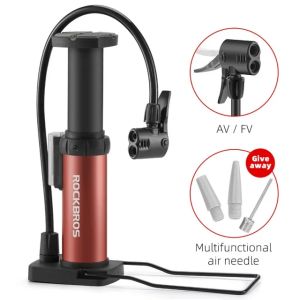 ROCKBROS Bike Foot Air Pump 80PSI Aluminum Alloy Portable Bicycle Pump AV/FV Air Inflator for MTB Road Bike