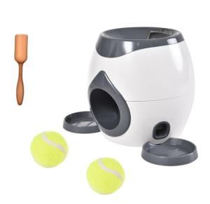 Interactive Treat Dispenser Tennis Ball Launcher for Dogs - New Pet Training Toy for All Breeds