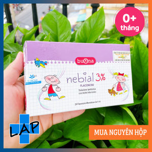 BUONA NEBIAL 3% FLACONCINI - Dung dịch nước muối ưu trương nhỏ mũi dùng được cho trẻ sơ sinh & trẻ nhỏ.
