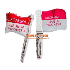 Balon Foil Tongkat Bendera Merah Putih / Balon Pentung Bendera HUT RI / balon indonesia