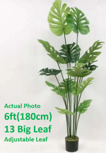 Artificial  Monstera Faux Tree 6Ft Faux Silk Green Realistic Decorative Tall Fake Potted Plants Artificial for Bedroom Living Room Office Home Decor Indoor Outdoor tree plant