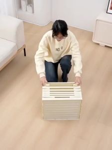 Folding Shoe Transparent Shoe Storage Cabinet No Installation Integrated Double Door Folding Shoe Rack