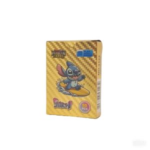 55Pcs/box No Repeat Lilo & Stitch Cards Gold Black Silver Foil Board Game Interaction Waterproof Card Toys For Adult Kids Collections