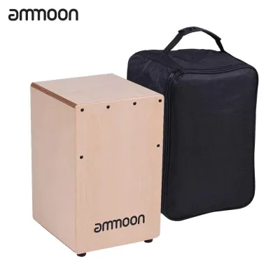 Wooden Cajon Box Drum Hand Drum Persussion Instrument Birch Wood with Adjustable Strings Carrying Bag for Children Kids