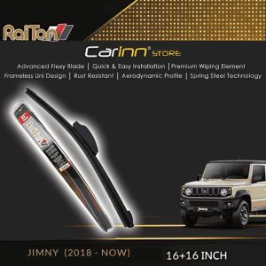 Raiton Sepasang Wiper Frameless Full Karet Kaca Depan Suzuki Jimny 2018-Now 16" & 16" -2 Buah