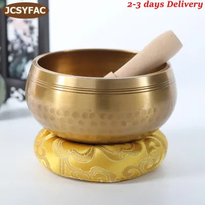 JCSYFAC💖2-3 days Delivery💖 ชามร้องเพลง1ชุด-100% ใช้มือทุบในชามเสียงเนปาลสำหรับการทำสมาธิโยคะจักระอุปกรณ์เสริมสำหรับการทำสมาธิ