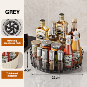 inhom 360° Rotating Tray Turntable Organizer Spice Rack for Kitchen Seasoning Storage Fruit Tray