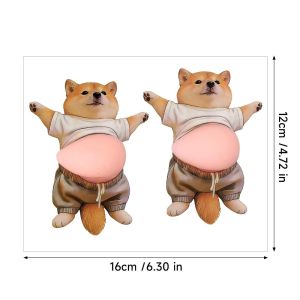 10pcs 3D Shiba Inu Stickers / Squeezeable 3D Soft Cute Belly Dog Sticker / Self-Adhesive Pinch Stickers / for Phone Case Notebook Scrapbooking DIY Decoration