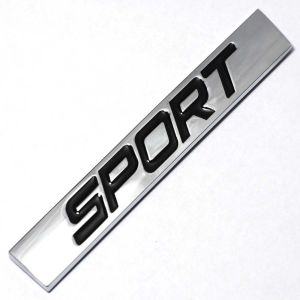 GFNIE4 Black Red Sport Logo Metal Badge Square Bar 3D Car Sticker Car Styling Decal Emblem Badge Auto Refitting Accessories
