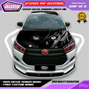 KAP 12 - STIKER KAP MESIN MOBIL INNOVA CALYA ERTIGA PAJERO YARIS SEDAN HRV KIJANG GRATIS CUSTOM NAMA