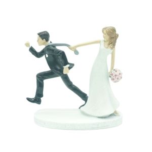 PETPARADIS Tác phẩm điêu khắc thủ công Tượng cô dâu chú rể Trang trí đám cưới theo phong cách đồng quê Thiết kế đen trắng Tượng trang trí bàn cưới Thanh lịch Nhựa Quà tặng kỷ niệm ngày cưới