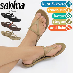 Sandal Wanita Jepit Karet Tali Hak Heels CAMOU SABINA Fashion Casual Perempuan Dewasa Model Terbaru Sendal Teplek Flat Cewek Anti Slip Kekinian Untuk Santai Pesta Pernikahan Kondangan