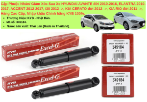 Cặp Phuộc Nhún/ Giảm Xóc Sau Hyundai AVANTE/ ELANTRA/ ACCENT/ i30 12-17 KIA CERATO/ RIO đời 2011--> Hàng Cao Cấp Nhập Khẩu Chính hãng KYB - Nhật bản 100%