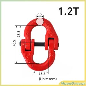 M.G. 1.2T 2T Double Ring Butterfly Buckle Chain Sling Assembly Hammer Lock Chain Connector 1pc