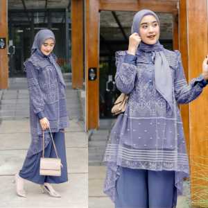 Kaia Oneset Setelan Atasan Tunik Brukat Busui Trendly Size Jumbo Ld120 Setelan Muslim