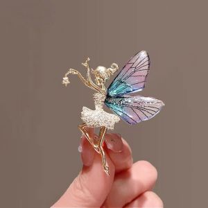 DGFDF Clothes Accessories Dancing Girl Brooch Metal Light Luxury Transparent Wings Brooch Fashion Jewelry Exquisite Womens Brooch Gifts