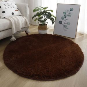 NOBLELUX Thickened Living Room Rugs Soft Plush Non Slip Round Carpet High Quality 40cm Foot Mat For Living Room Home Decor Bedroom