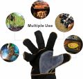Extreme Heat & Fire Resistant Gloves Leather with Kevlar Stitching,Mitts Perfect for Fireplace, Stove, Oven, Grill, Welding, BBQ, Mig, Pot Holder, Animal Handling. 