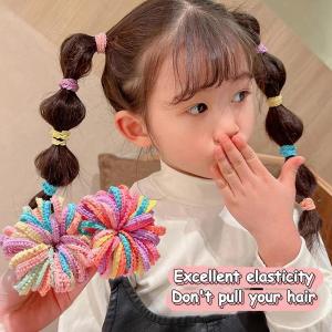 50pcs Girls Candy Color Hair Ties Elastic Hair Band Baby Cute Trendy Comfortable Headwear Hair Ties Kid Accessories h260729