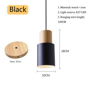 Thiết Kế Bắc Âu Đơn Giản Mặt dây chuyền gỗ Đèn Đèn treo Đầy Màu Sắc Nhôm LED chiếu sáng trong nhà Trang Trí Nội Thất Cho đầu giường phòng ngủ phòng khách