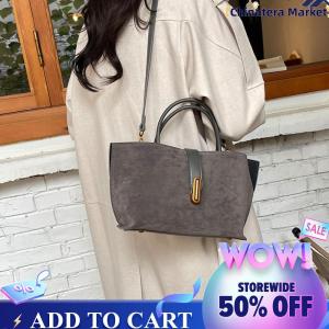 【Chinatera】PU Leather Shoulder Bag Retro Handbag Large Commuter Bag for Women Work Shopping Travel Daily