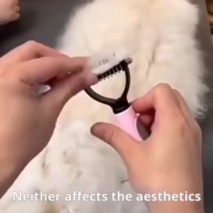Pet Grooming Tool Stainless Steel Bowl Double-Sided Comb Detangling Teeth Pet Comb Stainless Steel Blade Double-Sided Cat Dog UniversalDetangling Comb Remove Loose cat and dog hair care accessory
