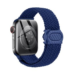Nylon Strap for Apple Watch Ultra 2 49mm 41mm 45mm 40mm 42mm 44mm Carbon Fiber Print Braided Band for IWatch Series 9 8 7 6 SE 5