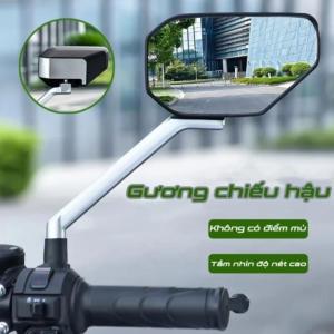 Gương Chiếu Hậu Xe Máy COMBO 1 Cặp Trái Phải – Kính Lồi HD Xoay 360° Ren 8mm Kèm Ốc Chuyển 10mm