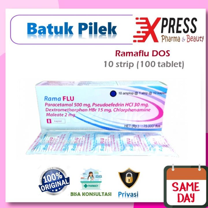 Obat Rama ⚡XPRESS⚡ Ramaflu DOS Obat Batuk Pilek Flu DUS Box Kaplet Tablet Ramaplu ...