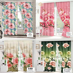 COD 2PCS RED Curtains For Sale Lababo HTC Curtains 100*210cm Star Design For Window Or Home Decor Free Gife