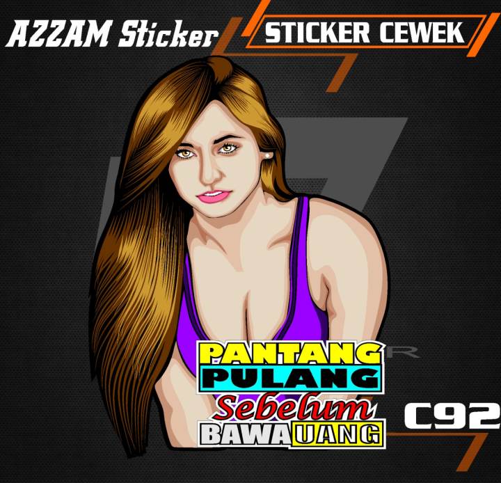 Stiker kata pantang pulang truck custom sticker print cewek keren jz