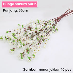 Cabang bunga sakura buatan 10 tandan musim semi bunga sutra bunga sutra pengaturan bunga palsu untuk dekorasi pernikahan rumah