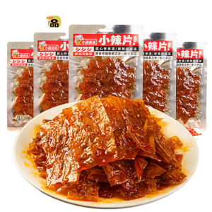 XiaoPeng Spicy Bean Curd Sheets - Pingjiang Hunan Specialty Extra Hot Vintage Latiao Puffed Soybean Snack 52g Each