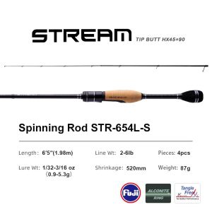 PURELURE STREAM 4 Section Ultralight Travel Rod UL/L 1.96m 2.01m Partner Portable Trout Spinning Casting Fishing Rod Fuji Alconite Ring Fuji Reel Combo Fast Action