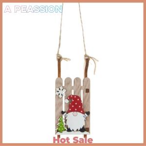 [A Peassion]💖[HOT SALE]🎈🎈 Christmas Tree Hanging Decor Wooden Christmas Sleigh Ornament Wood Gnomes Pendant Home Office Party DIY Christmas Decoration