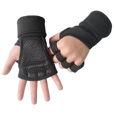 FOCANO 1 Pair Weight Lifting Training Gloves Women Men Fitness Sports Body Building Gymnastics Grips Gym Hand Palm Protector Gloves