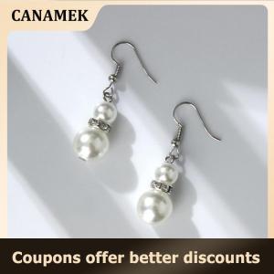 【 CANAMEK 】 Women Crystal Pearl Necklaces Bangles Earrings Wedding Charm Jewelry Set Gift