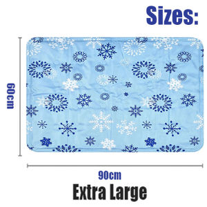 VARIATION Pet Dog Self Cooling Mat Pad ice gel Waterproof Dog Bed Sleeping Mat Pad for Kennel Crate and Beds Snowflakes