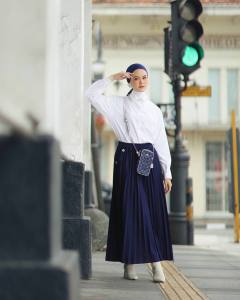 Rok Plisket Kantong Kancing By Zr Fashion