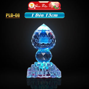 Đèn Pha Lê Đào Led 7 Màu CHÂN THIỆN MỸ Vật Phẩm Trang Trí Bàn Thờ Phòng Thờ PLD-08