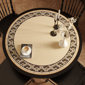 Taplak Meja Bundar Aesthetic Leather Kulit/Taplak Meja Premium Quality Waterproof Ketebalan 1.2mm Anti Lecet