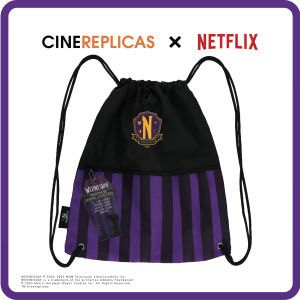 [Cinereplicas x Netflix] Wednesday Adams handbag drawstring bag for men and women Nevermore Academy Purple backpack fashionable and creative drawstring bag