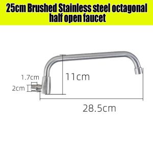 Semi Automatic Kitchen Stove Swing Turn Stainless Steel Single Cold Wash Basin Wall Mounted Faucet