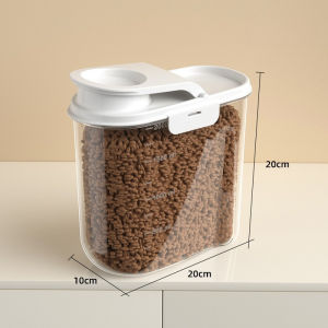 2L Pet Food Grain Storage Box Bucke Tank Dog Cat Transparent Sealed Moisture-proof Food Container