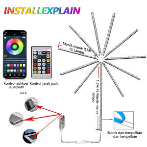 LAMPU STRIP LED KEMBANG API 5050 RGB BENTUK KEMBANG API DENGAN MUSIC UNTUK DEKORASI / LED STRIP LIGHT FIREWORK AUTOMATIC / FULL COLOUR LAMPU STRIP KEMBANG API