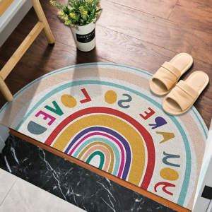 [SG stock]Door Mat Rainbow Semicircle Wire Loop Door Mat Entrance Earth Removing Non-Slip Floor Mat Bathroom Kitchen