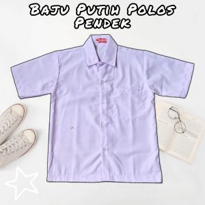 Baju Putih Seragam Sekolah Lengan Panjang/Pendek - Kemeja Putih Polos Lengan Panjang/Pendek KLS 1-6