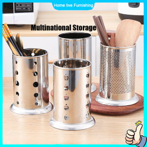 Stainless Steel Spoon and Fork Holder Drainer Kitchen Organizer Cutlery Chopsticks Cage Chopsticks Tube Tableware Storage